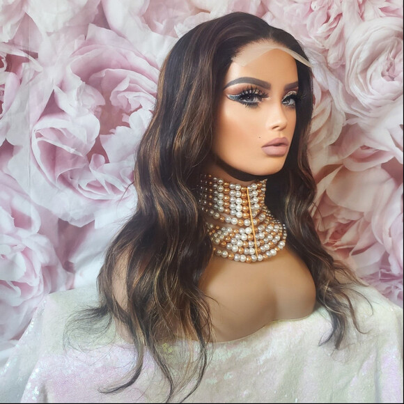100% virgin Human Hair highlighted closure wig 22 main image 4